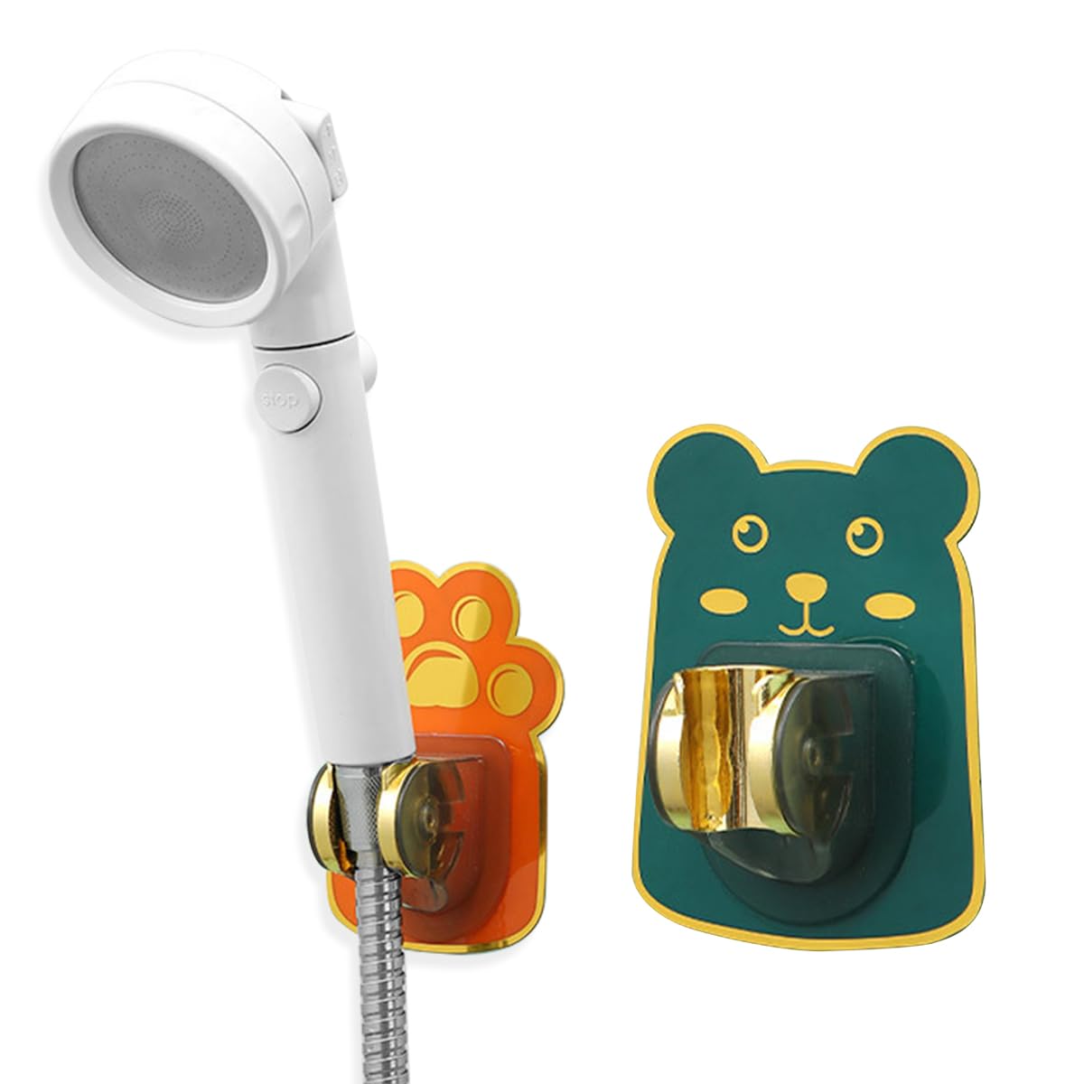 HASTHIP 2Pcs Self-Adhesive Handheld Shower Holder- Adjustable Waterproof Wall Mount Bracket Hand Shower Holder for Bathroom Toilet HASTHIP 2Pcs Self-Adhesive Handheld Shower Holder- Adjustable Waterproof Wall Mount Bracket Hand Shower Holder for Bathroom Toilet